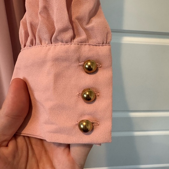 NWT Baltic Born Blush Pink Lydia VNeck Long Sleeve Maxi Dress Women Size Small - Picture 2 of 9